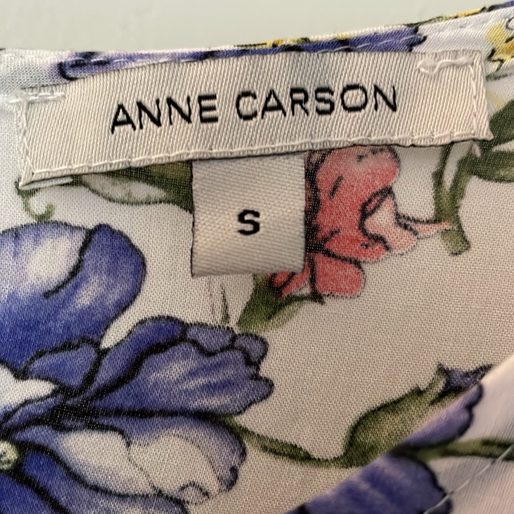 3 for $25! Anne Carson Floral‎ Ruffle Women Top, size Small - Picture 2 of 9